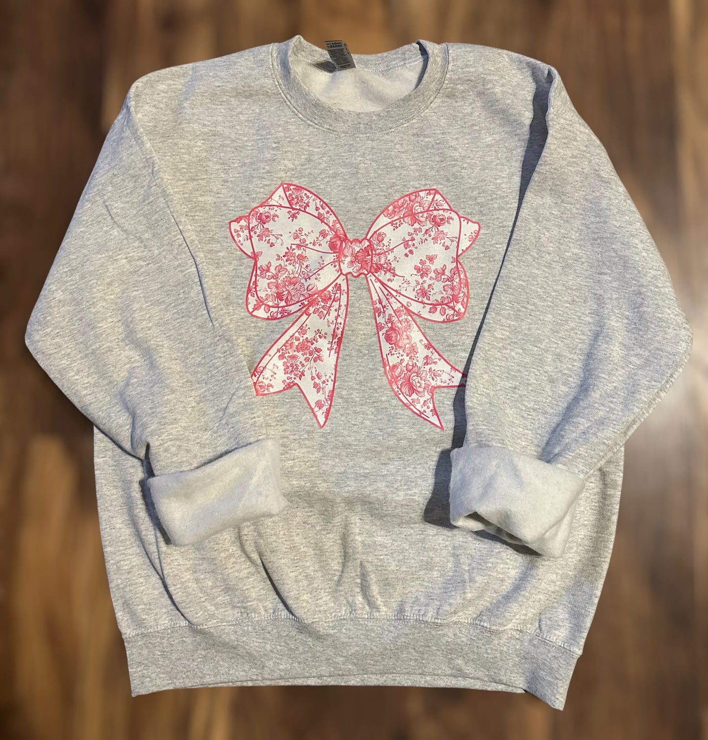 Pink Floral Bow Sweatshirt