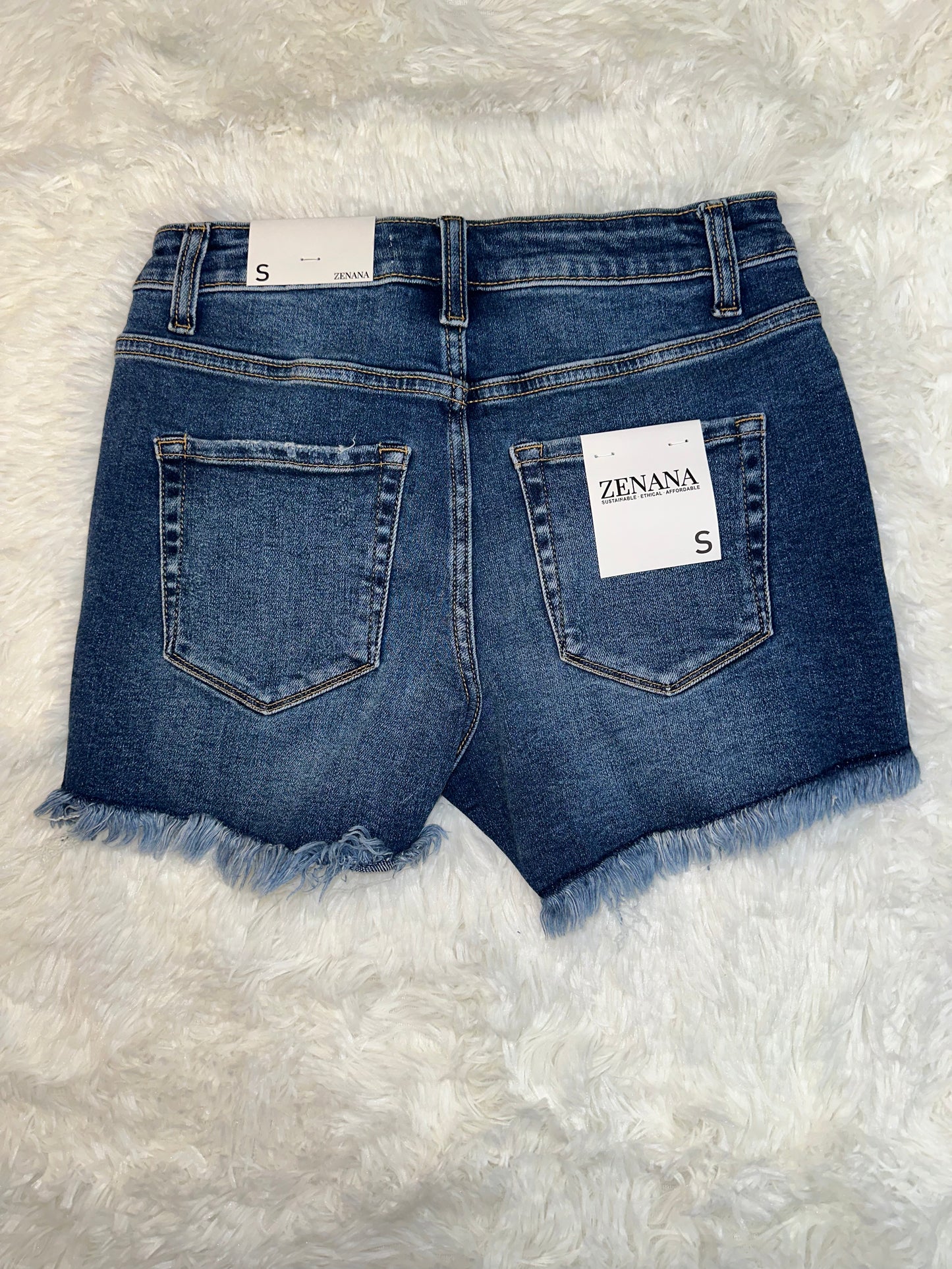 Distressed Medium Washed Shorts