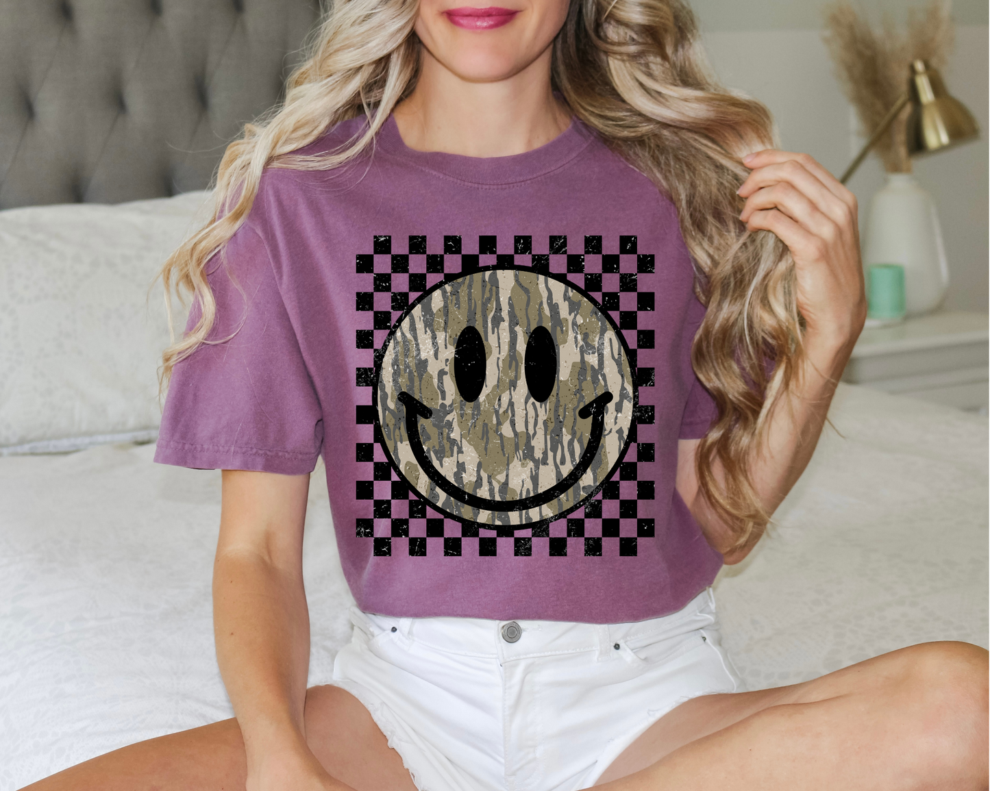 Bottomland Checkered Smiley Tee