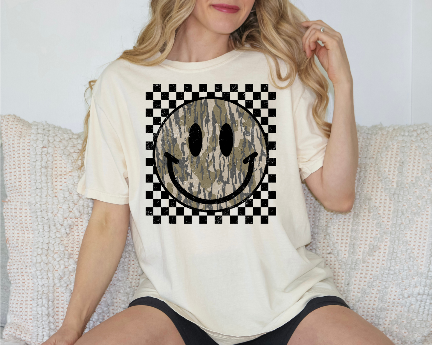 Bottomland Checkered Smiley Tee