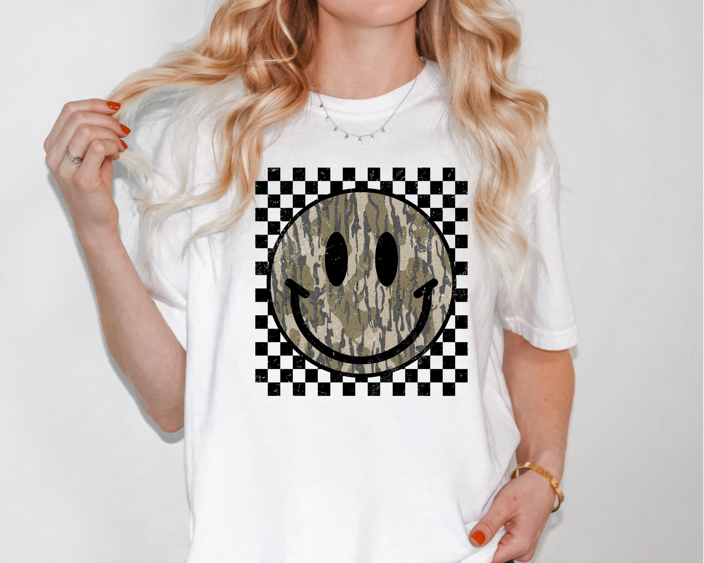 Bottomland Checkered Smiley Tee