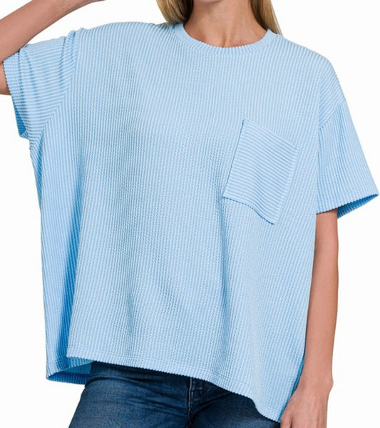 Ribbed Pocket Top