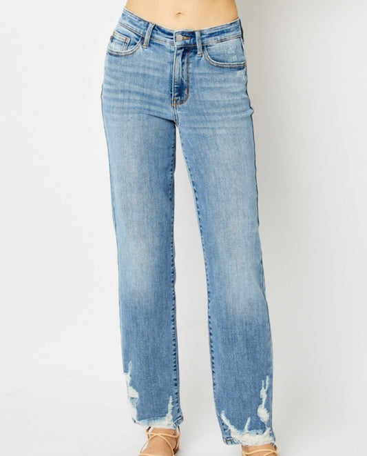 Judy Blue Straight Leg Heavy Destroy Jeans