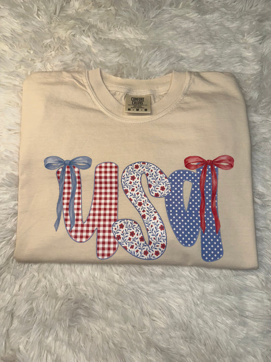 Floral USA Tee