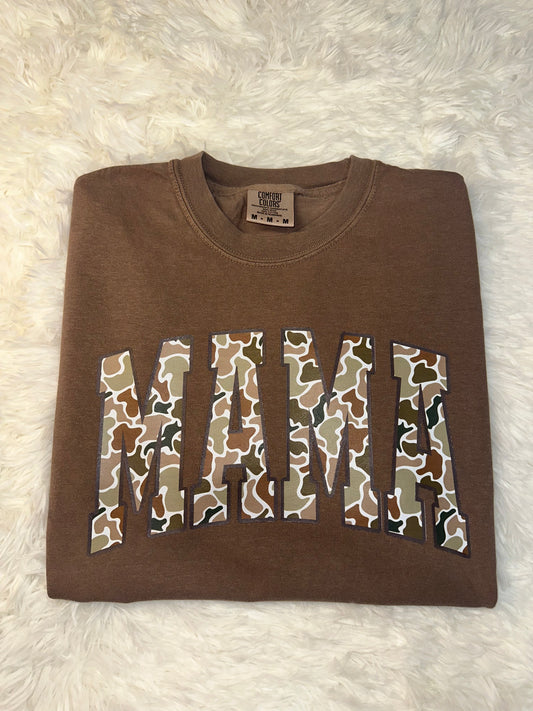 Brown Old School Camo Mama Tee