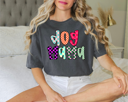 Checkered Dog Mama Tee